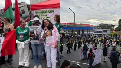 Madres Buscadoras se encaminan al Estadio Azteca