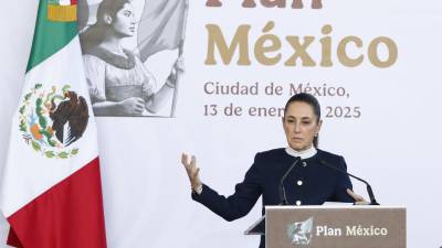 La presidenta de México, Claudia Sheinbaum, habla durante la presentación del ‘Plan México 2030’ en el Museo Nacional de Antropología e Historia de la Ciudad de México (México).