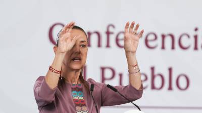 Claudia Sheinbaum durante la conferencia matutina en la que se tocó el tema de energías sustentables.