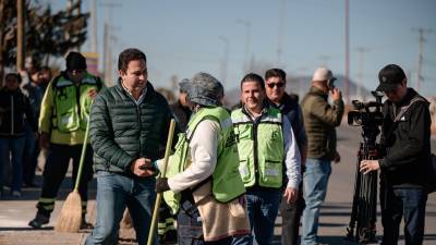 El alcalde Javier Díaz supervisó los trabajos que llevan a cabo las cuadrillas del Municipio.