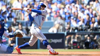 Francisco Lindor rompió una racha de 33 entradas sin carreras de los Dodgers desde el inicio del partido.