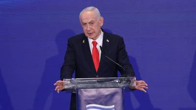 El primer ministro israelí, Benjamin Netanyahu, habla durante una conferencia de prensa en Jerusalén.