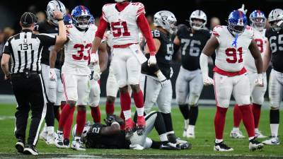Los Giants derrotaron 34-10 a los Raiders en el estadio de Las Vegas, en un duelo marcado por el control ofensivo visitante y un regreso de despeje clave.