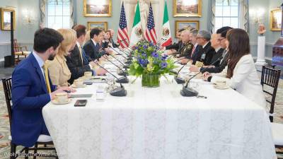 Gabinete de Seguridad del Gobierno de Claudia Sheinbaum Pardo se reunieron con Marco Rubio, secretario de Estado de Estados Unidos en Washington.