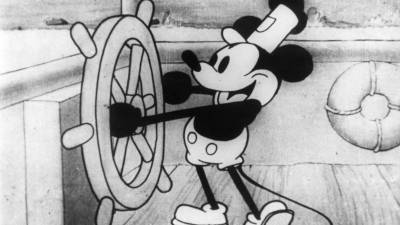 Escena del corto animado “Steamboat Willie”.