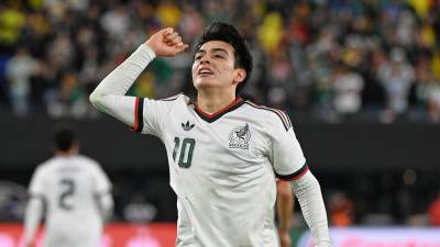 Gilberto Mora celebrates his goal 1-1 of Mexico during 2026 International Friendly match between Mexico (Mexican National team) vs (and) Colombia at M&amp;T Bank Stadium, on September 26, 2026 in Baltimore, Maryland, United States.