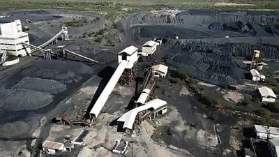 Vista exterior de la mina Pasta de Conchos, ubicada en la Región Carbonífera de Coahuila, donde autoridades federales mantienen labores coordinadas de rescate a casi 20 años del accidente ocurrido el 19 de febrero de 2006.
