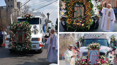Peregrinación y bendición de transporte público de empresas y trailers de Saltillo, reunió a la ciudadanía Saltillense, como evento de la celebración para el día de la Virgen de Guadalupe | FOTOGRAFÍA: FACEBOOK SANTUARIO