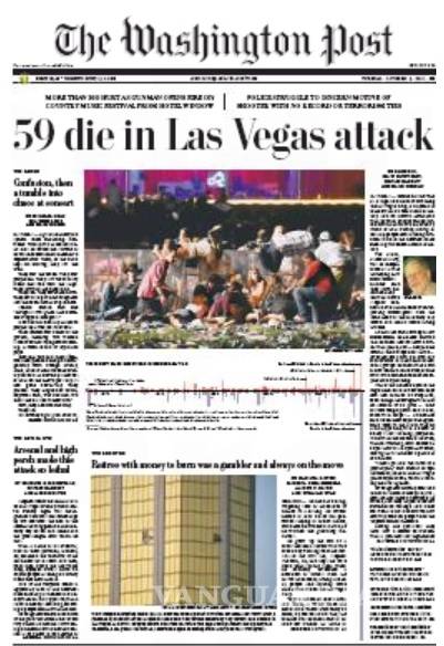 $!La masacre de Las Vegas, según las portadas de los principales periódicos del mundo