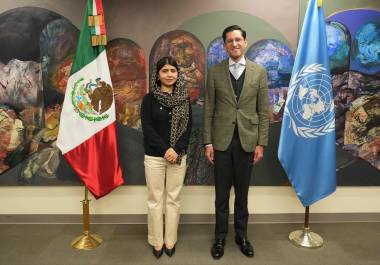 Raúl Velasco Álvarez se reunió con Malala Yousafzai en Nueva York durante la Asamblea General de la ONU.