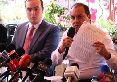 Conferencia de prensa del exgobernador de Morelos y actual diputado plurinominal federal de Morena, Cuauhtémoc Blanco Bravo. El político rechazo las acusaciones de abuso sexual en grado de tentativa que denuncio Nidia Fabiola.