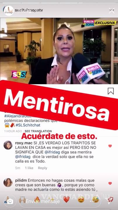 $!'Me siento tranquila porque jamás haría eso en mi vida', dijo Alejandra Guzmán del romance con exnovio de su hija Frida Sofía