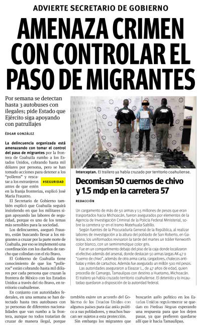 $!Trazan por aire mapa de brechas que utilizan los Zetas para tráfico de drogas y de migrantes en Coahuila