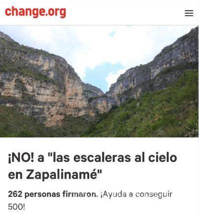 $!Ciudadanos piden firmas para retirar la construcción de “la escalera al cielo” en la Sierra de Zapalinamé en Coahuila