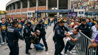 Autoridades detuvieron a 14 personas por reventa durante el partido en el Estadio Olímpico Universitario.