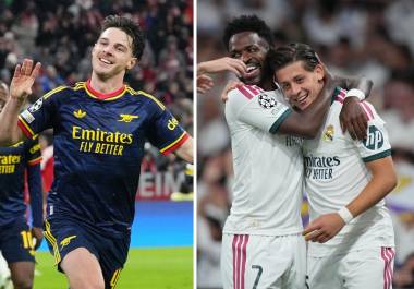 Declan Rice y Arda Güler fueron protagonistas en la Champions League, al marcar goles clave para el empate del Arsenal y la goleada del Real Madrid, respectivamente.