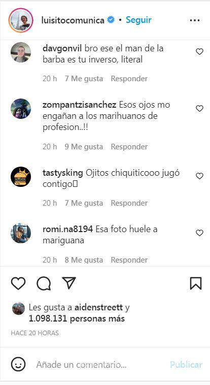$!Comentarios de usuarios en publicación de Instagram de Luisito Comunica
