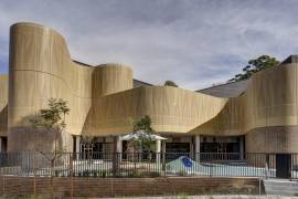 Vista de la fachada principal de la escuela pública de Darlington en Sidney, Australia. Fue elegido como el mejor edificio del mundo.