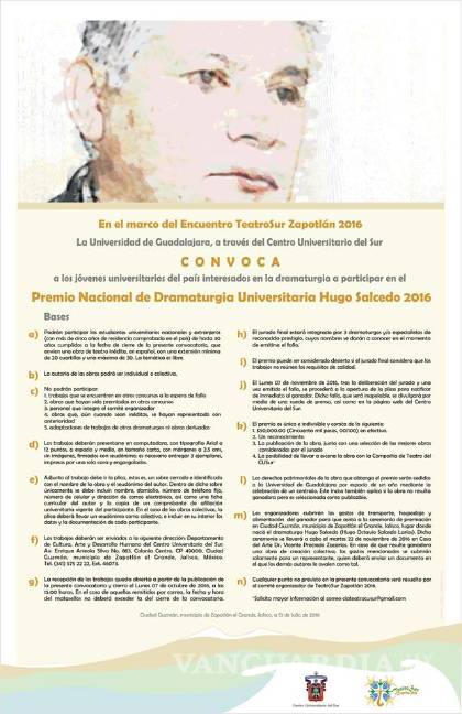 $!Convocan al premio de dramaturgia ‘Hugo Salcedo’
