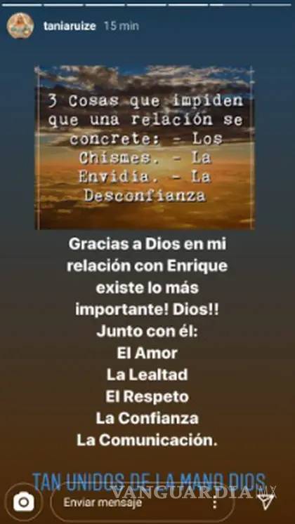 $!'En mi relación con Enrique existe el amor'... Tania Ruiz defiende su romance con Peña Nieto