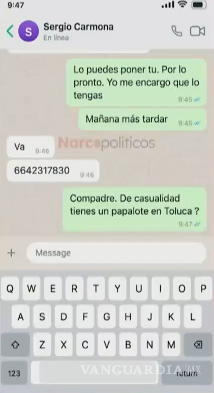 $!Revelan presuntos mensajes de Sergio Carmona con senador de Morena José Ramón Gómez Leal