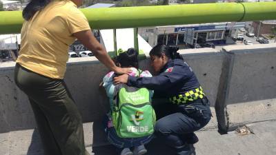 La mujer fue persuadida de no arrojarse y trasladada en patrulla a la Unidad de Integración Familiar.