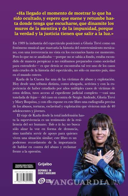 $!Gloria Trevi pierde batalla contra el IMPI; libro ‘Todo a la luz’, donde una víctima habla sobre el Clan Trevi-Andrade, circulará libremente