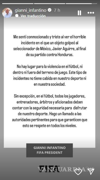 $!Así se pronunció el presidente del máximo organismo rector del futbol mundial.