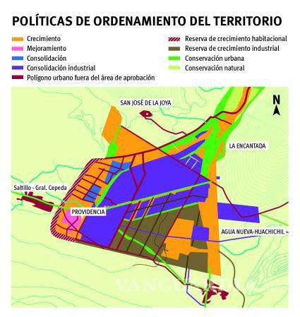 $!Esta nueva zona identificada como Ciudad Derramadero contará con 40 mil viviendas hasta el 2040, una zona urbana el equivalente al 68.75 por ciento de la mancha urbana actual. Además contará con industria ancla, comercios, servicios, hospitales, áreas recreativas, escuelas y conexión vial.