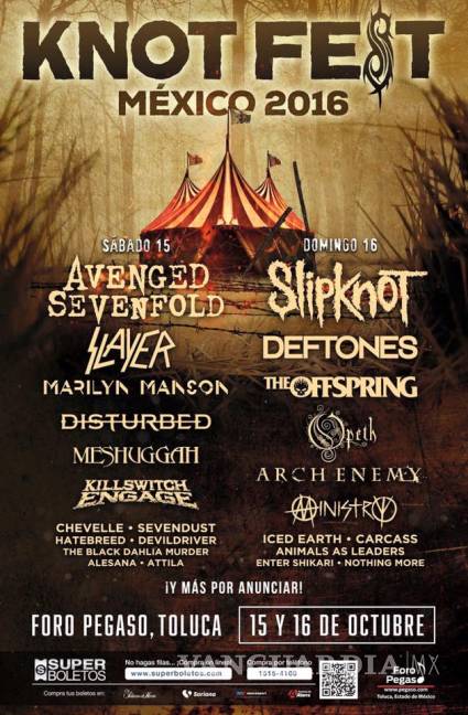 $!Slipknot, Marilyn Manson, Slayer y más en el Knotfest 2016