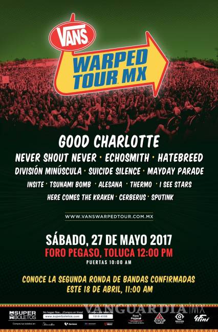 $!Good Charlotte encabezará Warped Tour MX en Toluca