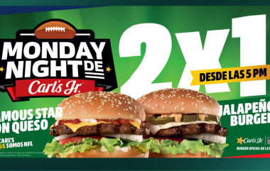 ¡NFL y Hamburguesas! Vuelve al Carl’s Jr. promoción 2X1 en Famous Star y Jalapeño Burgers