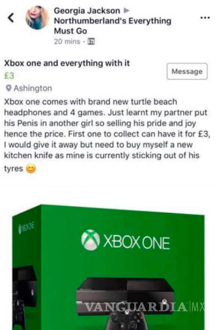 $!Descubrió que su marido le fue infiel, vende el Xbox de él por menos de 80 pesos