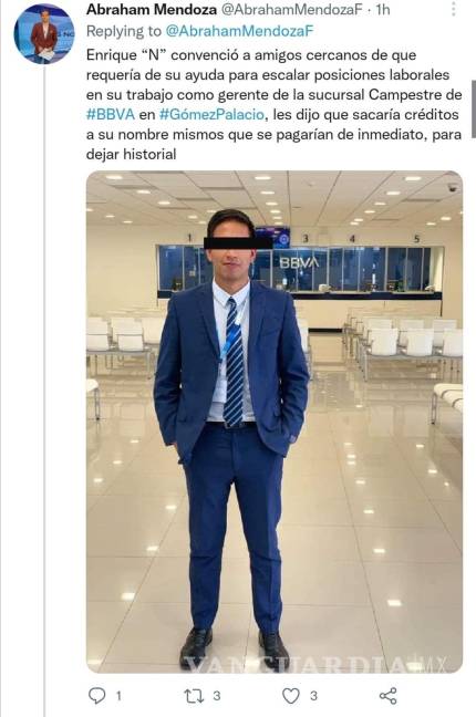 $!Enrique ‘N’ el ex gerente de BBVA en Gómez Palacio que estafó a familiares y amigos por más de 8 millones de pesos