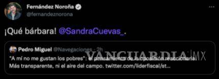 $!‘A mi me gustan los pobres’: Fernández Noroña exhibe a alcaldesa Sandra Cuevas (video)
