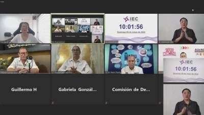 El debate entre los aspirantes a la alcaldía de Monclova se llevó a cabo de manera virtual.