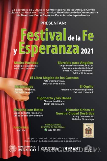 $!‘Festival de la fe y la esperanza’: Con apoyo federal Teatro Garnica regresa a las actividades