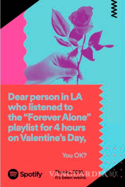 $!"Gracias 2016, ha sido extraño". La campaña que revela todo lo que Spotify sabe de nosotros