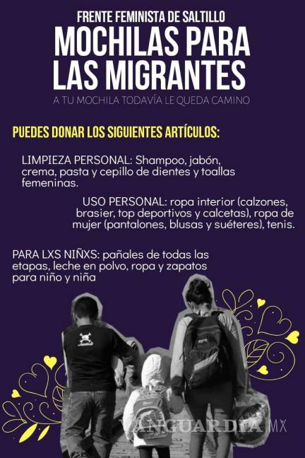 $!Colectivo feminista de Saltillo lanzan campaña de apoyo a migrantes