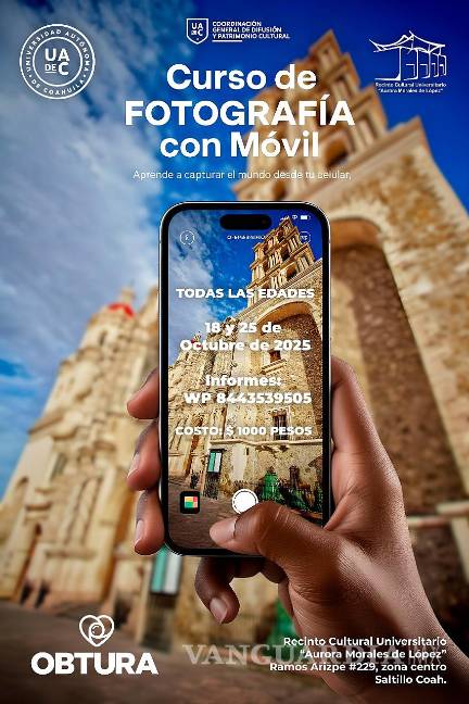 $!Será impartido por el artista visual Esteban Sosa, con 15 años de experiencia en fotografía y estilo caracterizado por luz intensa y encuadres precisos.