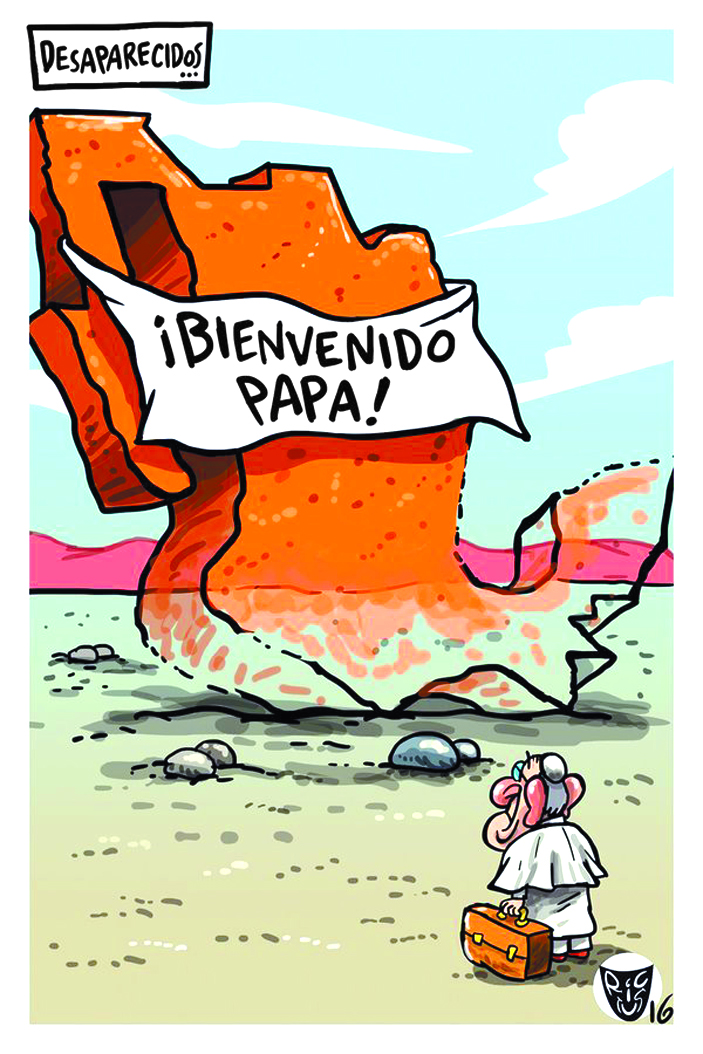 $!Caricaturistas mexicanos reciben al Santo Padre con sus cartones