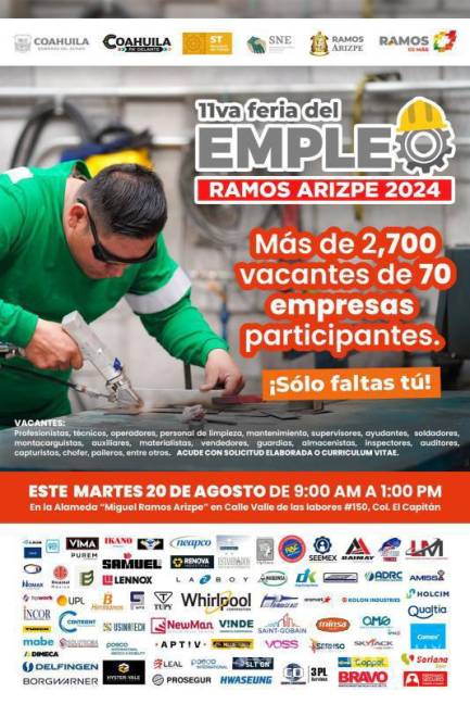 $!Esta feria contará con la participación de más de 70 empresas y la oferta de más de 2,700 vacantes.