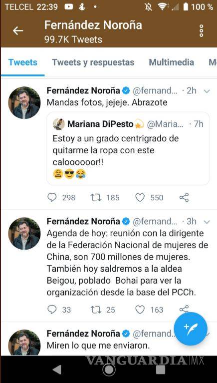 $!Noroña pide 'pack' a usuaria de Twitter y así le fue en redes...