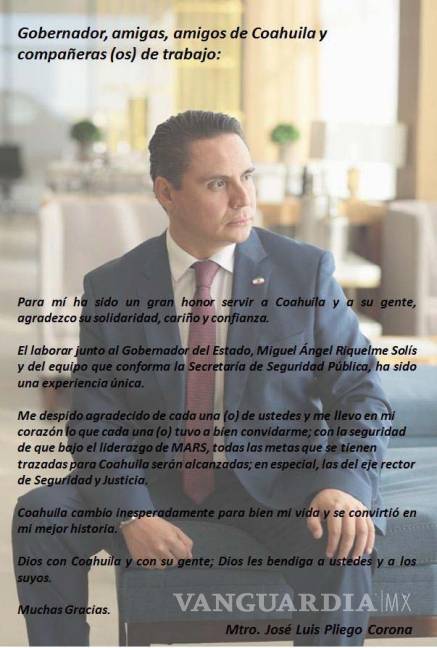 $!Sonia Villarreal asumirá la SSP de Coahuila; Pliego Corona renuncia