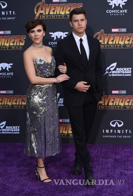 $!Scarlett Johansson presentó a su nuevo novio en premiere de Avengers: Infinity War