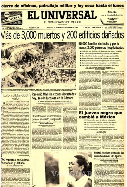 $!Las portadas de diarios en más de 100 años de sismos en México