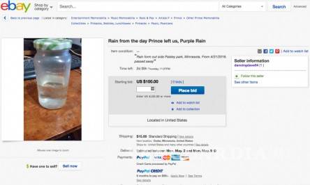 $!No es broma: venden lluvia del día que murió Prince