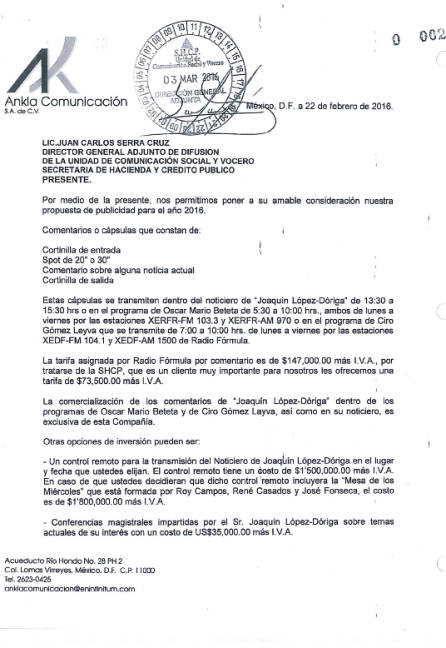 $!‘Contralínea’ comprueba relación entre Peña Nieto y Joaquín López-Dóriga... dio 290 millones de pesos a empresas ligadas al periodista