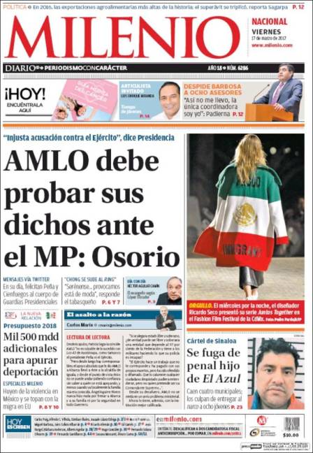$!Titulares Prensa Nacional 17/03/2017