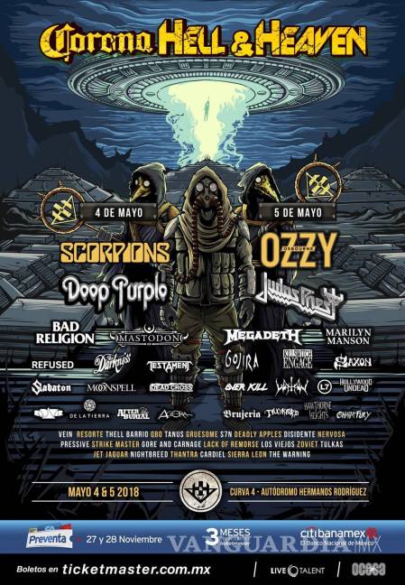 $!Scorpions, Ozzy Osbourne, Deep Purple y Judas Priest encenderán el Hell and Heaven 2018